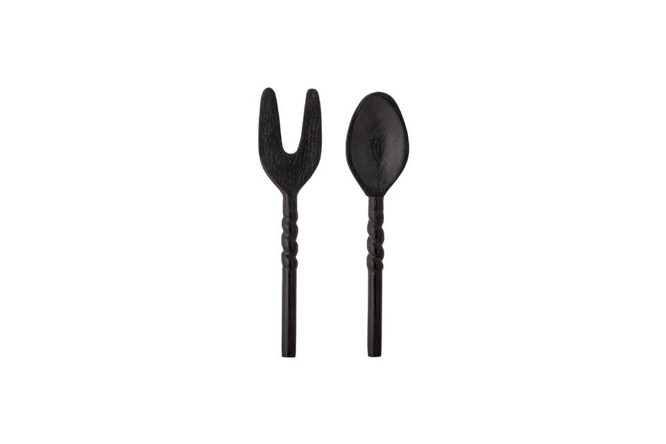 Set di 2 posate per insalata in legno di mango nero Tiane Bloomingville