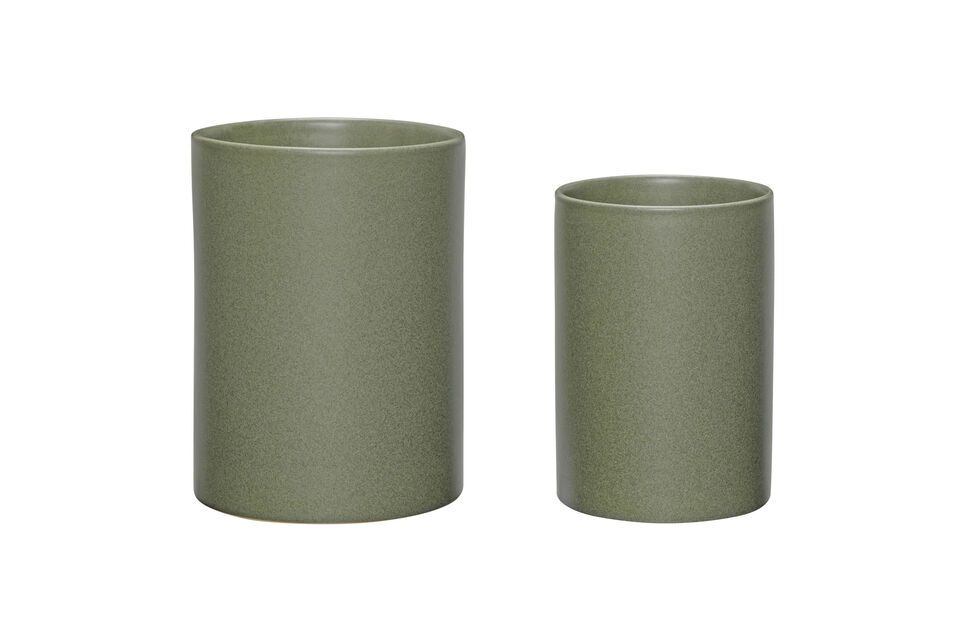 Set di 2 presine Edna in ceramica verde scuro Hübsch