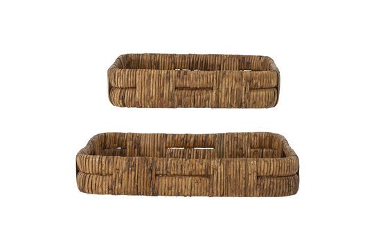 Set di 2 vassoi da portata in rattan marrone Diann