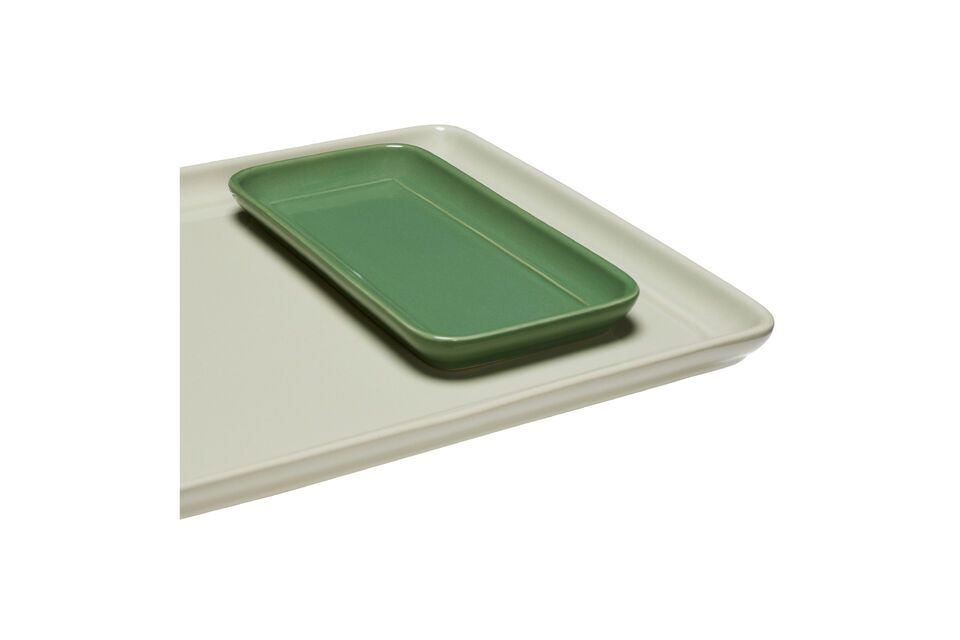 Set di 2 vassoi in ceramica verde Amare - 6