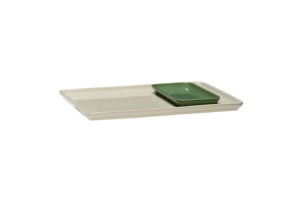 Set di 2 vassoi in ceramica verde Amare - 4