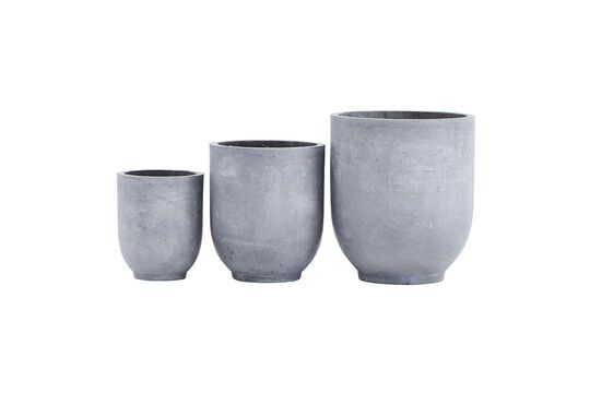 Set di 3 fioriere in cemento grigio Gard