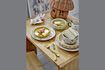 Miniatura Set di 3 stoviglie Agnes in gres bianco 2