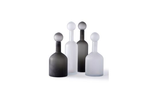 Set di 4 bottiglie Bubbles in vetro nero