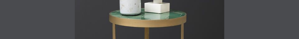 Materiali prima di tutto Tavolino in ceramica verde e oro Lisboa