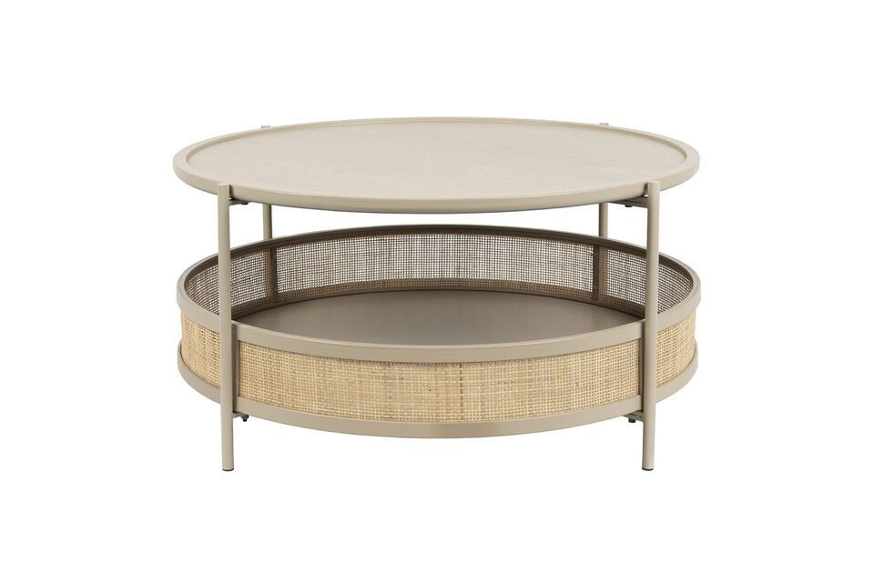 Tavolino Makoto in rattan beige White Label