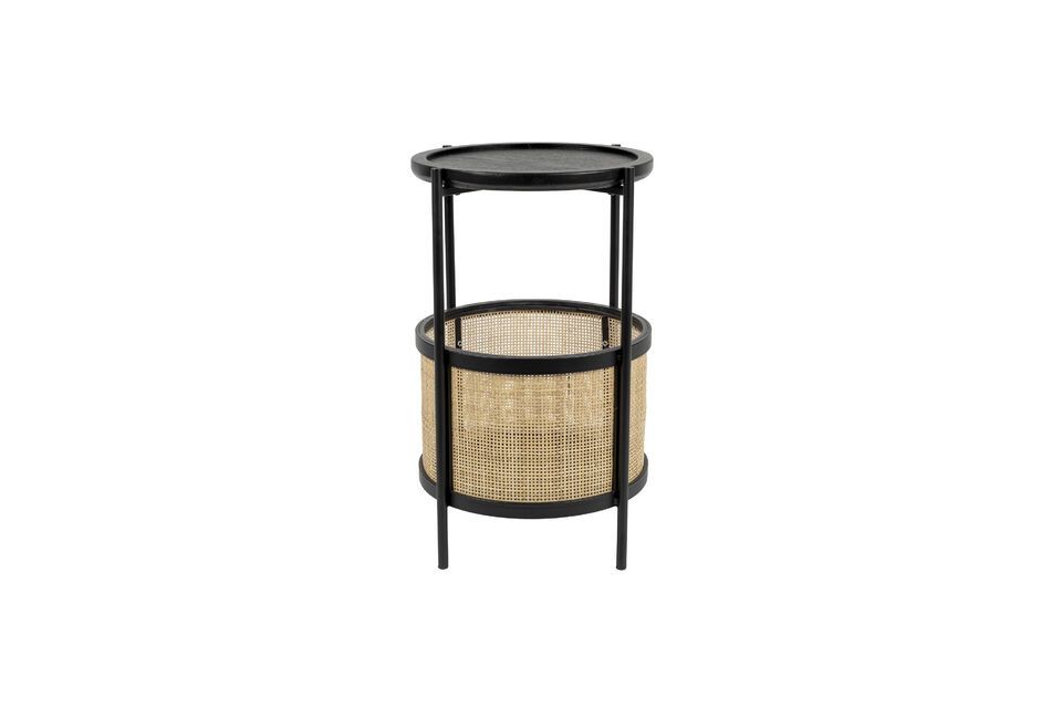 Tavolino Makoto in rattan nero White Label