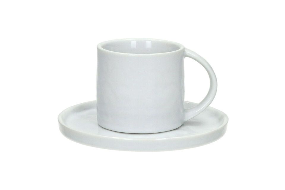 Tazza e piattino piccoli in porcellana bianca Porcelino White Pomax