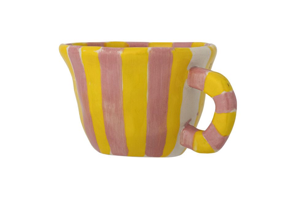 Tazza in gres giallo e rosa Nini Bloomingville