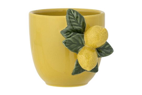 Tazza in gres giallo Limone Foto ritagliata