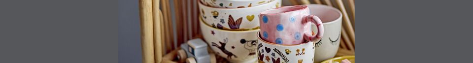 Materiali prima di tutto Tazza in gres rosa con pois blu Nini