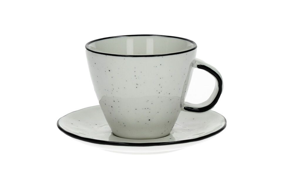 Tazza in porcellana bianca Basilico Pomax