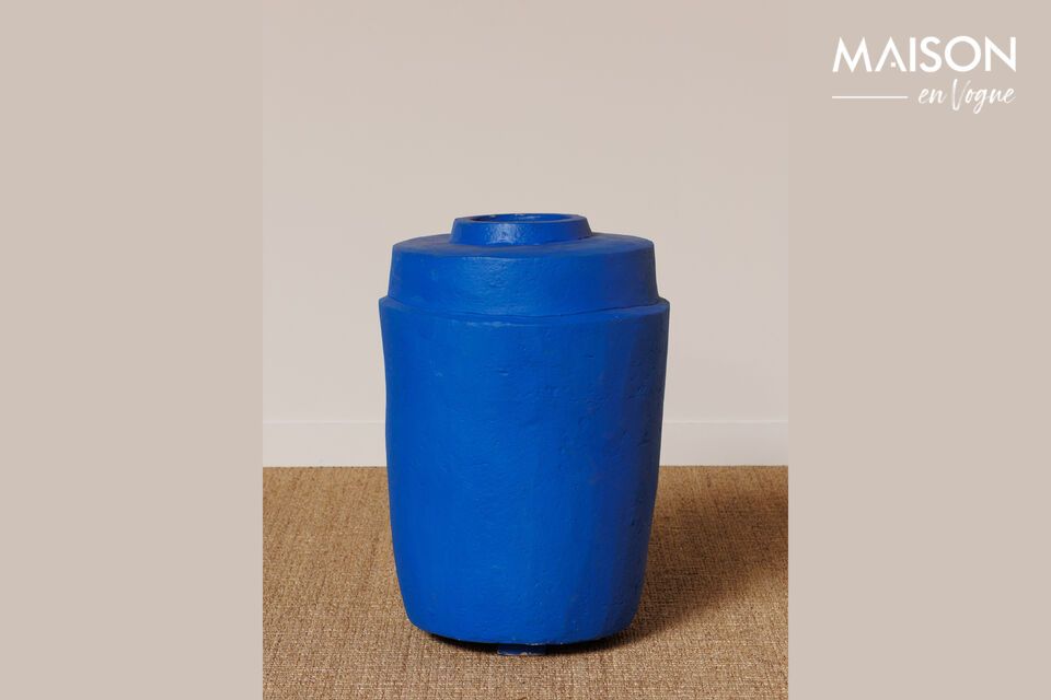 Vaso di cartapesta blu maché Chehoma