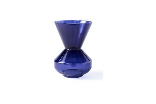 Vaso in vetro blu scuro h40cm Collo spesso Foto ritagliata