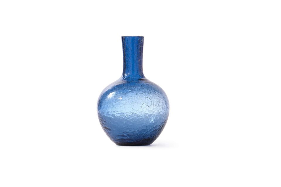 Portate a casa vostra un tocco di elegante artigianalità con il nostro vaso in vetro blu scuro