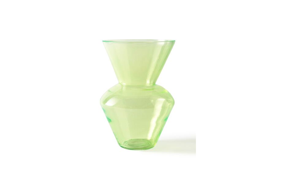 Vaso Fat Neck in vetro verde neon, vitaminizzato e generoso