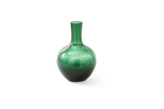 Vaso in vetro verde scuro h32cm Incrinato Foto ritagliata