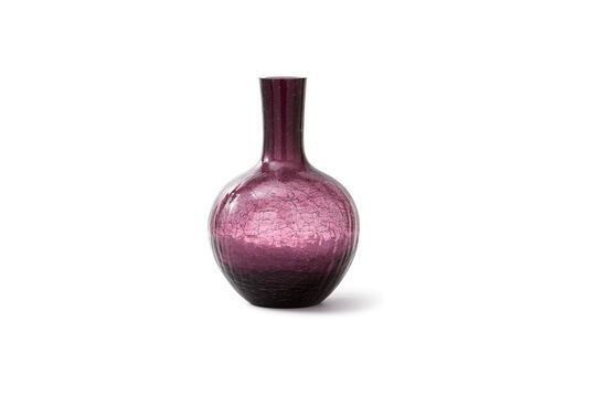 Vaso in vetro viola scuro h32cm incrinato Foto ritagliata